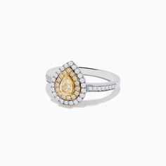 Effy Canare 14K Two Tone Gold Yellow and White Diamond Ring White Diamond Ring, Gold Yellow, White Diamond, Two Tone, Diamond Ring, Gemstone Rings, Gemstones, Ring, Yellow