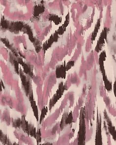 an abstract painting with pink and black paint on it's surface, including lines