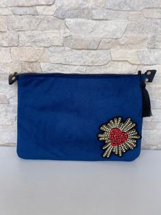 Designer Velvet Evening Clutch, Ultra Slim Blue Color Modern Clutch with Tassel, Authentic Designer Bag, Bags for Women,  Crafted from luxe blue color velvet is sized to fit your phone and wallet and even for your makeup essentials. This beautiful velvet clutch is the perfect on-the-go size for busy ladies balancing work, home, and life. Each velvet clutch also features a trendy fringe tassel that hangs down from the siding, giving it a bit of flair to show off your sassy side. We also attached Blue Embroidered Rectangular Pouch, Blue Shoulder Bag With Zipper Pouch As Gift, Blue Embroidered Clutch As Gift, Modern Clutch, Women Christmas Gifts, Trendy Fringe, Velvet Clutch, Unique Pillows, Women Christmas