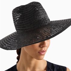 Banana Republic Factory Open Weave Wide Brim Sun Hat Fedora New! Brand New With Tags Sophisticated And Stylish, This Hat Will Turn Their Heads! The Perfect Get A Way Accessory! Wide 5” Brim 4.5” Crown Height 22.5” Circumference Adjustable Strings For A Custom Fit Mo Black Woven Panama Hat With Short Brim, Lightweight Black Straw Hat For Spring, Black Lightweight Straw Hat For Summer, Spring Lightweight Black Straw Hat, Trendy Black Straw Hat For Summer, Lightweight Black Brimmed Panama Hat, Black Lightweight Brimmed Panama Hat, Black Lightweight Fedora Straw Hat, Lightweight Black Fedora Straw Hat