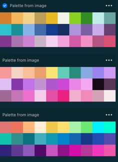 the color picker screen is shown with different colors and sizes, including blue, green,