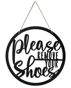 PRICES MAY VARY. 👟UNIQUE SHOES-OFF SIGN FOR HOUSE - Welcome guests with this rustic shoes-off hanging sign is designed with elegant font. Hang it on your front door, living room, or entryway, and sure to impress your guests, friends, and family. 👟PREMIUM MATERIAL WITH SUITABLE SIZE - Our shoes-off sign is made of sturdy metal, has no odd smell, no burrs, does not easily fade, and is safe for your home， black finish which will be a great wall hanging as part of your farmhouse decor. Please remo Rustic Shoes, Please Remove Your Shoes Sign, Remove Your Shoes Sign, Shoes Off Sign, Please Remove Your Shoes, Wall Decorations For Living Room, Remove Your Shoes, Farmhouse Porch Decor, Decorations For Living Room