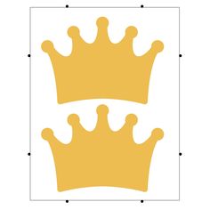 two yellow crowns on a white background