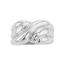 With its eye-catching wavy texture, this sterling silver Traditions Jewelry Company dome ring is the perfect way to add a bold touch of vintage-inspired style to your jewelry collection. With its eye-catching wavy texture, this sterling silver Traditions Jewelry Company dome ring is the perfect way to add a bold touch of vintage-inspired style to your jewelry collection. Metal: sterling silver Packaging: decorative card Plating: rhodium Width: 10 mm Finish: polished Size: 7. Gender: female. Age Elegant Silver Dome Ring With Wide Band, Elegant White Gold Wavy Jewelry, Elegant Wavy White Gold Jewelry, Modern Silver Rings With Polished Finish, Silver Rings With Modern Polished Finish, Silver Rings With Polished Finish And Modern Twist, Modern Twist Silver Rings With Polished Finish, Elegant Wavy Jewelry With Polished Finish, Silver Wavy Jewelry For Anniversary