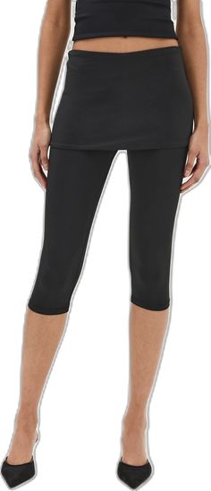 Hip-length Elastane Activewear With 4-way Stretch, Spring Sportswear Bottoms For Pilates, Fitted Capri Length Workout Activewear, Black Knee-length Athleisure Activewear, Black Compressive Bottoms For Spring, Fitted Versatile Capri Length Bottoms, Sporty Fitted Capri-length Activewear, Sporty Fitted Capri Length Activewear, Tight Moisture-wicking Bottoms For Spring