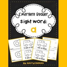 emergent reader sight word cards with four pictures on the front and two in the back