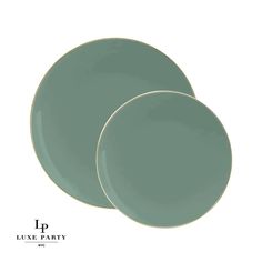 two green plates sitting next to each other