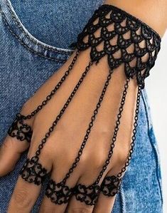 Goth Punk Black Lacey Bracelet With 5 Rings Attached By Chain Adjustable Closure.

5.5" Long And 2" Rings Are Adjustable Rings With Bracelet Attached, All Black Jewelry, Cute Goth Jewelry, Goth Accessories Aesthetic, Gothic Jewelry Aesthetic, Mcr Outfit Ideas, Goth Jewelry Aesthetic, Diy Goth Accessories, Goth Jewelry Diy