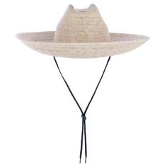 This Cabo lifeguard sun hat is made from locally sourced palm leaf straw and hand-sewn in Mexico. The straw is natural and shows the true palm leaf shading and coloring. The elastic sweatband provides extra comfort for all day wear and the adjustable chin strap helps to keep the hat in place on windy days. Made of Palm Leaf Adjustable Coastal Straw Hat Made Of Toquilla, Natural Woven Sun Hat For Rodeo, Adjustable Wide Brim Panama Hat In Palm Leaf, Curved Brim Toquilla Straw Sun Hat For Country Events, Adjustable Curved Brim Sun Hat Made Of Palm Leaf, Adjustable Curved Brim Palm Leaf Sun Hat, Natural Toquilla Straw Boater Hat, Adjustable Palm Leaf Sun Hat With Curved Brim, Adjustable Coastal Straw Hat From Toquilla