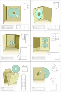 instructions to make an origami box with cd's and dvd's