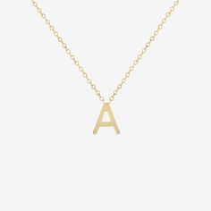 Initial Necklace in Gold Vermeil A Initial Necklace, Amelia Rose, 14th Birthday, Gold Letter, A Necklace, Gold Letters, Classic Gold, Beautiful Necklace, Initial Necklace