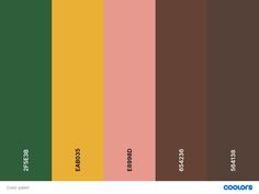 the color scheme for different shades of green, yellow and brown