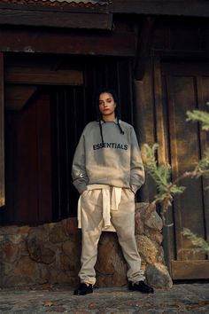 Fear Of God Essentials Outfit, Essentials Outfit, California Winter, Romantic Photoshoot, Winter Photoshoot, Joggers Outfit, Fear Of God Essentials, Outdoor Photoshoot, Clothing Photography