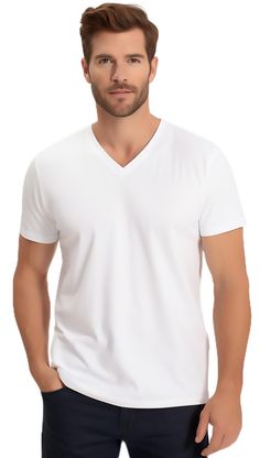 PRICES MAY VARY. 【V Neck Tshirts 】：cotton blend soft, comfy, breathable, stretchy, and easy to wear. The casual slim short-sleeved ones are suitable for all seasons. You can wear them solo at home or match with jeans, jackets, coats, etc. for occasions like parties festivals work sports travel. They're classic and stylish, with colors that never go out of style. A good choice for your wardrobe. 【V Neck T shirt Design】: Unique V-neck design makes Vneck Tee stand out, shows clean and neat style, h V Neck T Shirt Men, Sports Travel, Neat Style, T Shirt Men, V Neck Tee, Shirt Men, Neck Designs, Shirt Design, Moisture Wicking