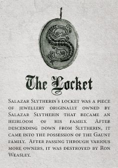 an advertisement for the locket, which is written in black and green on white paper