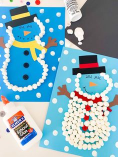 paper snowman craft for kids to make