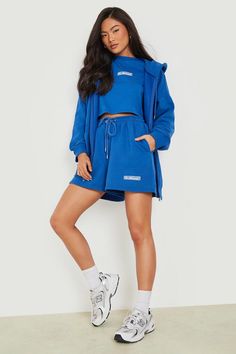 https://media.boohoo.com/i/boohoo/gzz10721_cobalt_xl/womens-cobalt-3-piece-zip-through-short-tracksuit-?w=900&qlt=default&fmt=auto&sm=fit Tracksuit Women Fashion, Short Tracksuit, Plus Size Sequin Dresses, Plus Size Black Dresses, Prom Dress Plus Size, Midi Dress Plus Size, Western Dress, Plus Size Romper, Workout Fits