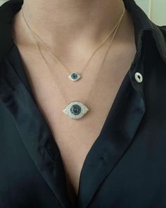 "𝓦𝓮𝓵𝓬𝓸𝓶𝓮 𝓽𝓸 𝓛𝓲𝓸𝓷𝓱𝓮𝓪𝓻𝓽 𝓳𝓮𝔀𝓮𝓵𝓻𝔂 𝓢𝓱𝓸𝓹 ♥ Beautiful Diamond Evil Eye Heart Charm Necklaces, crafted in 14K Gold. These necklaces come in 2 sizes as listed below. *Please check measurements below, items may appear larger on the screen. 8.5mm Evil Eye Charm Necklace Black Diamonds: 0.08 carats Blue Diamonds: 0.12 carats Diamonds: 0.18 carats 17.5mm Evil Eye Charm Necklace Black Diamonds: 0.40 carats Blue Diamonds: 0.36 carats Diamonds: 1.31 carats ITEM DETAILS Made to Order Black Sapphire Jewelry As Gift, Gift Black Necklaces With Diamond Eyes, Gift Black Necklace With Diamond Eyes, Blue Diamond Jewelry With Diamond Eyes, Black Sapphire Fine Jewelry, Elegant Diamond Evil Eye Necklaces, Elegant Black Evil Eye Jewelry, Blue Sterling Silver Necklace With Diamond Eyes, Gold Eye Necklace With Diamond Eyes