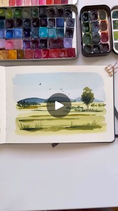 3.9K views · 690 reactions | I can never resist a simple landscape. Another fun tutorial from @garimasrivastava_art’s new watercolor book that comes out later this month! | Madeline Kerrii | Watercolor