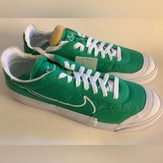 Nwt Size 9 - Nike Drop -Type Men Sneaker Cq0989, Stadium Green, Low Top, Lace Up Closure, Foam, Logo Accent, Made In China *** No Box -Minimum Signs Of Fit Outsole Green Low-top Skate Shoes With Vulcanized Sole, Green Low-top Urban Skate Shoes, Urban Green Low-top Skate Shoes, Green Vulcanized Sole Sneakers For Skateboarding, Nike Sporty Low-top Canvas Shoes, Sporty Nike Canvas Shoes With Branded Insole, Green Sneakers For Skateboarding With Laces, Green Sneakers For Skateboarding, Green Slip-on Skate Shoes With Vulcanized Sole