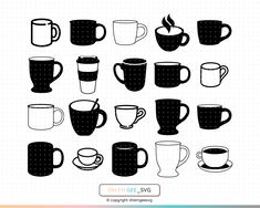 coffee mugs svt clipart set for use in design and scrapbooking