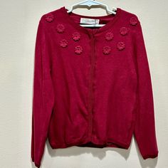 Great Sweater For The Holidays! Red Crew Neck Cotton Cardigan, Red Cotton Crew Neck Cardigan, Red Crew Neck Outerwear For Spring, Red Crew Neck Cardigan For Spring, Zara Red Tops For Winter, Zara Red Winter Tops, Zara Red Long Sleeve Sweater, Zara Knitwear, Summer Knitwear