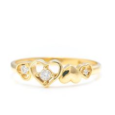 14k Solid Gold Heart Ring, Real Gold Love Ring, Unique Design Premium Heart Band For Her, Handmade Fine Jewelry By Selanica. 💙 The ring material is 14k solid gold, should not be confused with gold plating or filling. It will never tarnish or fade over time. We're offering the finest quality in solid gold jewelry. 💎 Gemstones are premium grade D Color (colorless) VS/SI clarity moissanites. 💙 Our jewelry is handcrafted with love and great care at San Francisco Bay! All of our items are 14k stamped for authenticity. You will receive them exactly as pictured.  💙 Quick shipping - Your order will be handcrafted and shipped in a few days. 🎁 They are delivered in a nice jewelry box, ready to be presented as a precious gift. 💎 Moissanite is the best alternative for natural diamonds as the sec Gold Love Ring, Ring Unique Design, Heart Band, Gold Heart Ring, Handmade Fine Jewelry, Types Of Gemstones, Solid Gold Jewelry, Ring Unique, San Francisco Bay