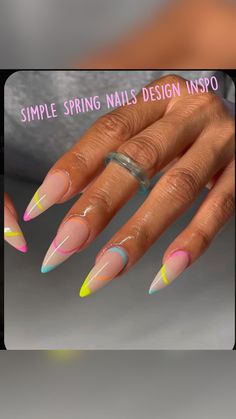 #EasterNails #SpringNails #ShortNails #GelNails #NailArt #EasterNailArt #SpringNailArt #PastelNails #EasterColors #EasterStyle #EasterFashion #SpringTrends #EasterMagic #EasterChe Hailey Bieber Nails With A Twist, Color Block Nails Acrylic, Color Block Almond Nails, Vacation Nails Long Almond, Miami Nails Ideas Almond, Deep French Nail Designs, Almond Nails With Colored Tips, Baddie Birthday Nails Almond, Almond French Tip Nails With Design Summer