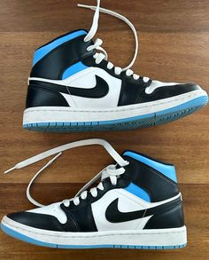 Previously worn, but in good condition. Will clean before sending! (Laces, soles, etc) Jordan 1 Mid University Blue, University Blue, Air Jordan 1 Mid, Jordan 1 Mid, Air Jordan 1, Jordan 1, Air Jordan, Air Jordans, Athletic Shoes