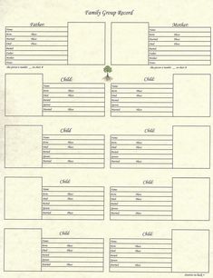 a family tree is shown with the names and numbers