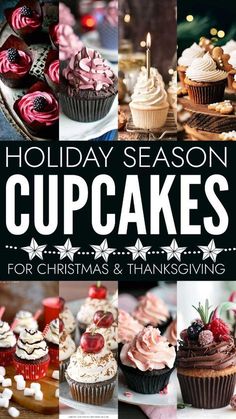 holiday season cupcakes for christmas and thanksgiving cooking book cover with images of cakes