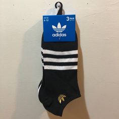 Brand - Adidas Quantity- 3 Pair Socks Height - No Show Shoe Size - Men’s 6-12 Condition- Brand New Color - Black, White & Gol Contains Moisture Wicking Yarns To Keep The Feet Dry Adidas Casual Breathable Socks, Casual Adidas Breathable Socks, Casual Breathable Adidas Socks, Adidas Casual Black Socks, Casual Black Adidas Socks, Adidas Socks, Adidas Short, Football Gloves, Soccer Socks