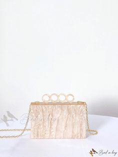 Bird in Bag - Fashionable Acrylic Beaded Handbag Elegant Summer Crossbody Box Bag, Elegant Crossbody Box Bag For Summer, Trendy Beige Clutch Box Bag, Elegant Summer Box Bag Tote Shape, Elegant Summer Tote Box Bag, Trendy Rectangular Evening Bag With Pearl Handle, Elegant Rectangular Box Bag For Summer, Trendy Pouch Bag For Events, Trendy Pouch Shoulder Bag For Events