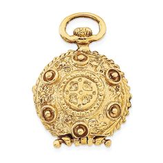 14k Yellow Gold Fancy Domed Locket Photo Pendant, Bow Jewelry, Yellow Gold Jewelry, Rose Jewelry, Locket Charms, Fine Jewellery Necklace, Gold Charm, Gold Material, Watch Design