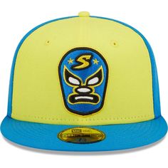 This Sacramento Dorados 59FIFTY hat from New Era embraces the culture and values Copa De La Diversion has to offer. This cap features striking Sacramento Dorados embroidery, multi-color design and contrast undervisor for a touch of flair. Perfect for cheering on the Sacramento River Cats in unique style, this fitted cap represents the true meaning behind the "Fun Cup." Material: 100% Polyester Embroidered graphics with raised details Brand: New Era Flat bill with ability to curve Surface washabl Yellow Flat Bill Hat For Sports Events, Adjustable Flat Bill Hats For Fan Merchandise, Curved Brim Fitted Hat For Fan Merchandise, Adjustable Fitted Hat With Curved Brim For Fans, Adjustable Flat Bill Hat For Fan Merchandise, Adjustable Flat Brim Fitted Hat For Fan Merchandise, Adjustable Curved Brim Fitted Hat For Fans, Multicolor Snapback Hats For Sports Events, Multicolor Adjustable Flat Brim Hat