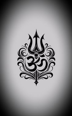 the symbol for hindu art on a black and white background