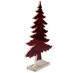 a small wooden christmas tree on a stand