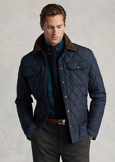 Quilted Jacket Men, Quilted Shirt, Water Repellent Jacket, Suits Office, Ralph Lauren Jacket, Mens Winter Coat, Style Sport, The Gentleman, Elegant Casual