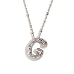 Bubble/Balloon Letter G Initial Necklace Elevate Your Style With Our Very Popular Silver Bubble Initial Necklace. Balloon Letter Pendant On A Delicate Beaded Satellite Chain. Chain Length - 17 1/2- 19 1/2 Inches All Jewelry Comes Beautifully Packaged And Ready For Gift Giving. #Balloon #Bubble #Necklace #Initial #Silver G Initial Necklace, G Necklace, G Initial, Initial Necklace Silver, Bubble Necklace, Chunky Statement Necklace, Juicy Couture Charms, Necklace Initial, Chunky Jewelry