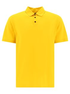 Roberto Collina Cotton Polo Shirt - Balardi Classic Fitted Yellow Polo Shirt, Fitted Yellow Classic Polo Shirt, Polo Collar Top With Button Closure, Casual Yellow Tops With Collared Neckline, Yellow Polo Shirt, Polo Shirt White, Cotton Polo Shirt, Spring Shirts, Cotton Polo