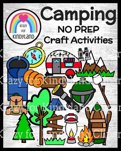 camping clip art and craft activities for kids to use on the back of a sign