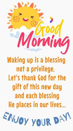 a card with the words good morning on it and an image of a smiling sun