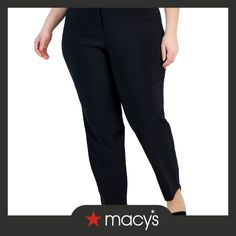 in stock Black Moisture-wicking Midweight Pants, Petite Plus Size, Curvy Pants, Plus Size Fits, Slim Leg Pants, Review Dresses, Deep Black, Slim Legs, Dress Pants