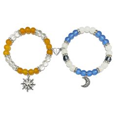 PRICES MAY VARY. SUN AND MOON BRACELETS: Inspired by the features of sun and moon, we designed this matching Sun-Moon heart bracelet for couples and friends. When two bracelets come together, they attract each other. This bracelets can make separated friends or couples feel connected, no matter how far apart you are, this pair of long distance bracelets will make you feel together. The meaningful spider themed design, definitely a great gifts for her/him. SIZE: Round bead size is about 8mm. The Bestie Bracelets Matching, Matching Bracelets For Bestie, Friend Ship Bracelet Trend Template, Kuromi Matching Bracelets, Matching Bsf Bead Bracelets, Tiny Bead Bracelet Matching, Bestie Friendship Bracelets, Yaya Bracelet, Bracelets For Besties