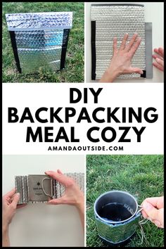 the instructions for how to make a backpacking meal cozy with an ice pack