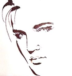 a drawing of a woman's face is shown