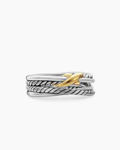 David Yurman Bands, David Yurman Knot Ring, David Yurman X Crossover Ring, David Yurman Petite X Ring, David Yurman Crossover Bracelet, David Yurman Ring, Mixed Metal Rings, Cable Bracelets, Bead Bangles