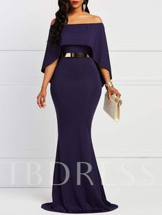 Western Bodycon Batwing Sleeve Women's Maxi Dress Without Belt - Tbdress.com Party Dress Classy, Funky Dresses, Dinner Dress, African Dresses, Dresses For Teens, Western Dresses, African Fashion Dresses