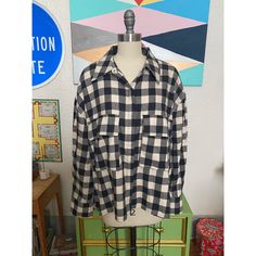 Great Zara Gingham Plaid Button Down Shirt! Nwot - Never Worn Or Washed. Black And Cream Gingham Plaid Flannel. Long Sleeves. Double Chest Pockets With Flaps. Boxy Fit. Excellent Nwot Condition. 100% Cotton. Size Xxl. Measurements (Laying Flat): Bust (Armpit To Armpit): 27” Length (Shoulder To Hem): 27.5” Gingham Button-up Tops For Fall, Fall Gingham Button-up Tops, Collared Gingham Shirt For Fall, Everyday Gingham Button-up Tops, Gingham Shirt With Button Closure For Fall, Fall Gingham Tops With Buttons, Zara Plaid Cotton Tops, Fall Gingham Shirt With Buttons, Plaid Flannel Work Shirt With Button Closure