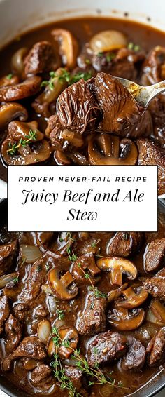 Image for Juicy Beef and Ale Stew Stu Recipes Beef, Beef Stews And Soups, Dinner Ideas Stew Meat, Steak And Ale Stew, Quick Stew Recipes, Elk Stew Meat Recipes, Recipe With Beef Stew Meat, Beef Tail Recipe, Beef Cube Recipes Easy